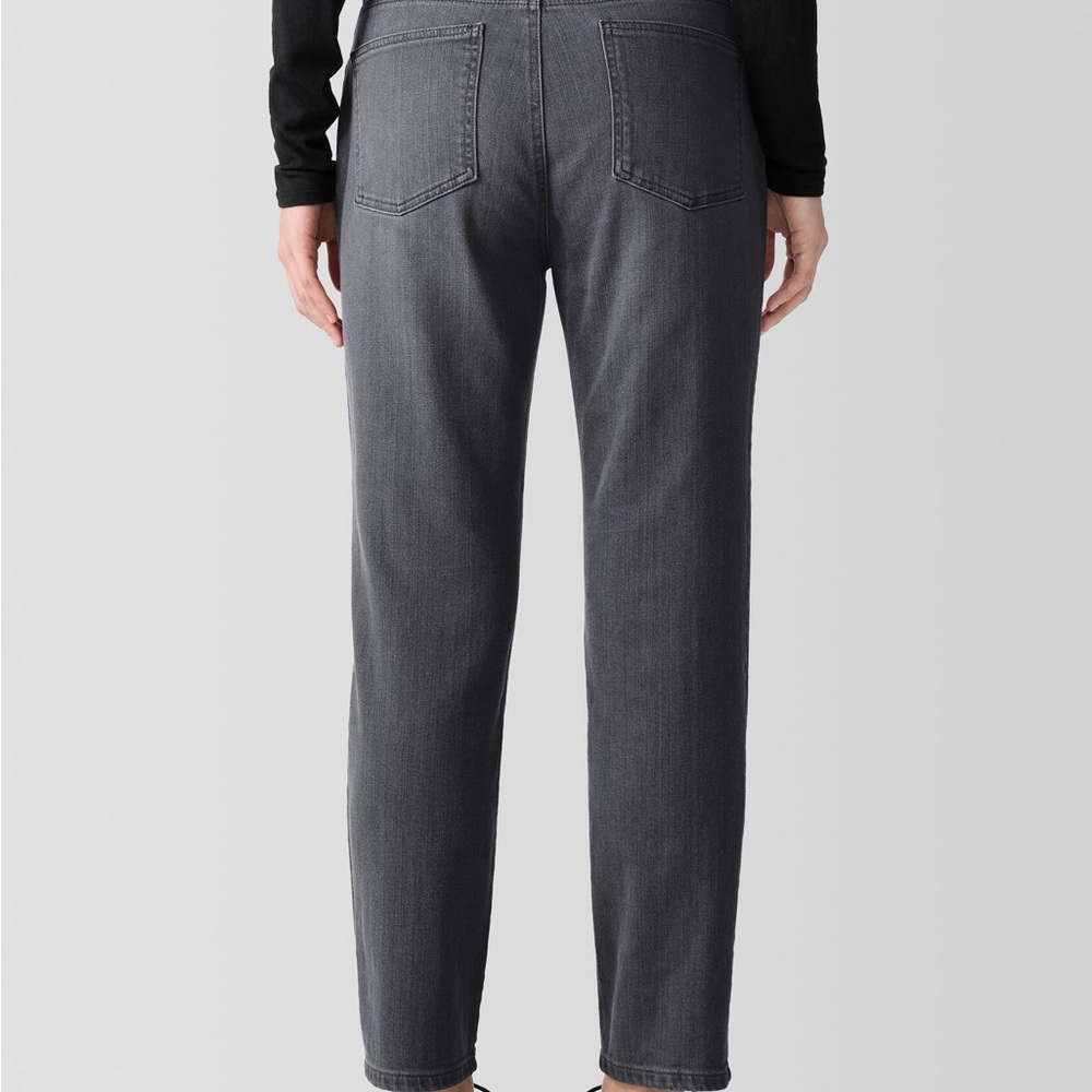 Eileen Fisher Light Black Stretch Straight Jeans Mid-Rise Size 28 - Picture 12 of 16